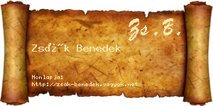 Zsák Benedek névjegykártya