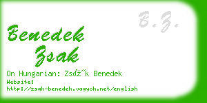 benedek zsak business card